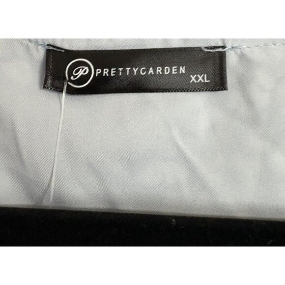 Pretty Garden XXL Dress Boho Blue Floral With Belt NWT - Picture 3 of 4